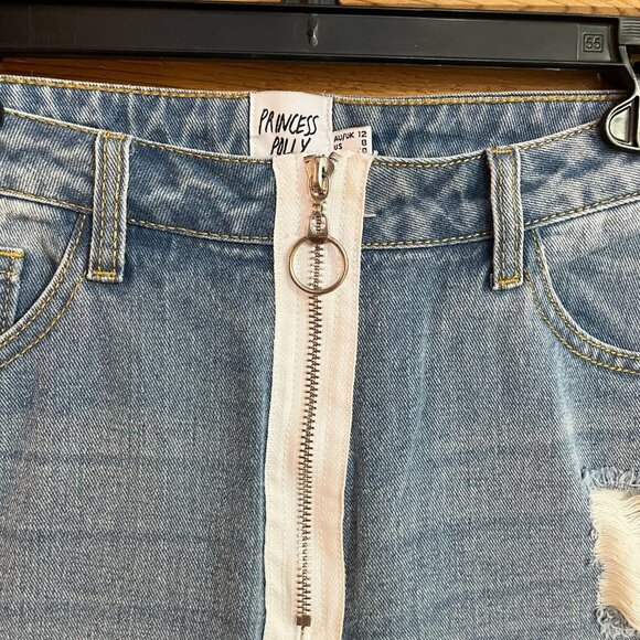 Princess Polly Circle Front Zip Up Jeans sz 8 - Picture 7 of 13